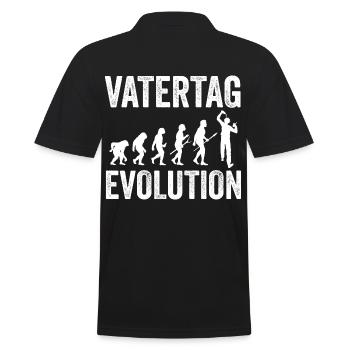 Vater Evolution Vatertag Papa - Männer Poloshirt - Schwarz - Hinten - Kai (181cm)