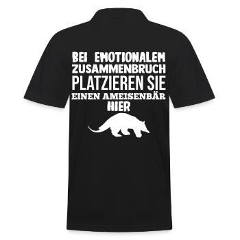 Ameisenbär - Männer Poloshirt - Schwarz - Hinten - Kai (181cm)