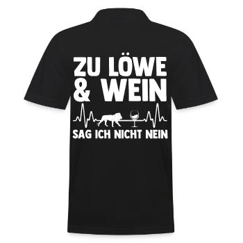 Löwe Löwen - Männer Poloshirt - Schwarz - Hinten - Kai (181cm)