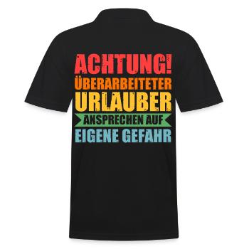 Sommerurlaub Urlauber Urlaub - Männer Poloshirt - Schwarz - Hinten - Kai (181cm)