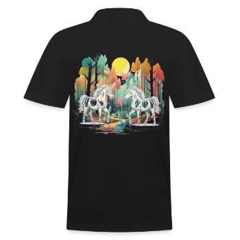 Habitants de la forêt Licornes Licornes Créatures mythiques - Polo Homme - noir - Dos - Kai (181cm)