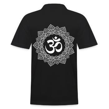Yogi, Prana Mandala Om - Männer Poloshirt - Schwarz - Hinten - Kai (181cm)