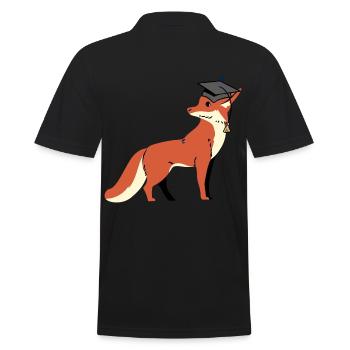 Fuchs Weisheit klug Gelehrter lernen Weise - Männer Poloshirt - Schwarz - Hinten - Kai (181cm)