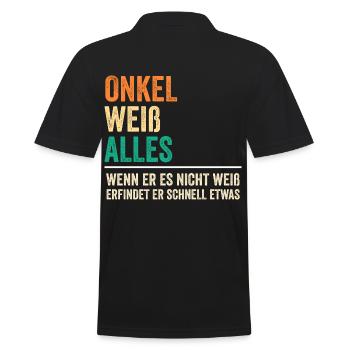 Patenonkel Pate Onkel - Männer Poloshirt - Schwarz - Hinten - Kai (181cm)