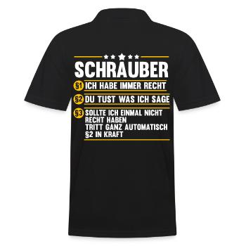 Mechatroniker Vater Und Sohn KFZ Mechaniker Werkst - Männer Poloshirt - Schwarz - Hinten - Kai (181cm)