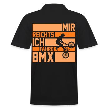 Fahrrad BMX - Männer Poloshirt - Schwarz - Hinten - Kai (181cm)