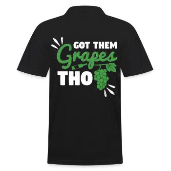 Got Them Grapes Tho - Männer Poloshirt - Schwarz - Hinten - Kai (181cm)