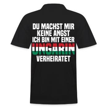 Du machst mir Keine Angst ich bin mit einer Ungari - Männer Poloshirt - Schwarz - Hinten - Kai (181cm)