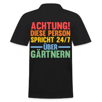 Gartenarbeit Garten Gärtner Hobbygärtner - Männer Poloshirt - Schwarz - Hinten - Kai (181cm)