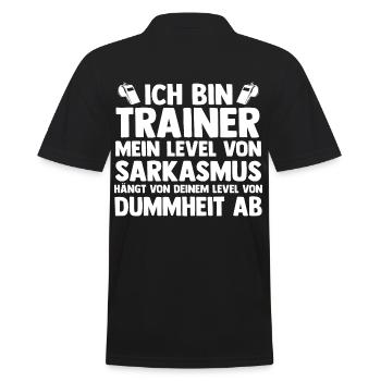 Sportmannschaft Trainer - Männer Poloshirt - Schwarz - Hinten - Kai (181cm)