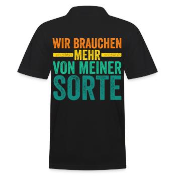 Wir brauchen mehr von meiner Sorte - Männer Poloshirt - Schwarz - Hinten - Kai (181cm)
