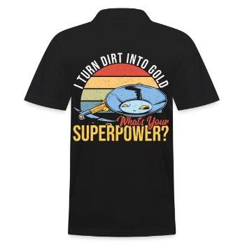 Gold Panner Flakes Gold Miner Gold Digger Kostüm - Männer Poloshirt - Schwarz - Hinten - Kai (181cm)