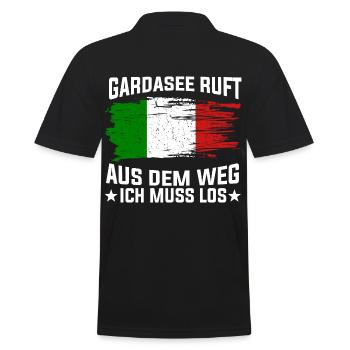 Gardasee Italien Geschenk - Männer Poloshirt - Schwarz - Hinten - Kai (181cm)