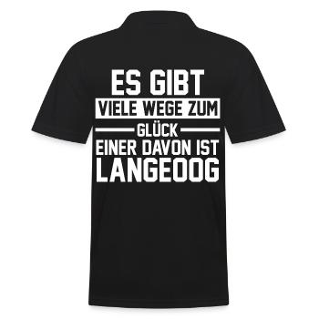 Nordsee Langeoog - Männer Poloshirt - Schwarz - Hinten - Kai (181cm)