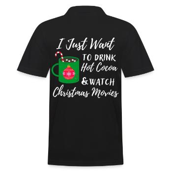 Je veux juste du chocolat chaud et regarder le film de Noël - Polo Homme - noir - Dos - Kai (181cm)