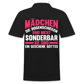 Bogen Bogenschütze Bogensport Bogenschießen - Männer Poloshirt - Schwarz - Hinten - Kai (181cm)