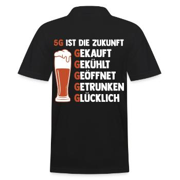 5G ist die Zukunft Bier - Männer Poloshirt - Schwarz - Hinten - Kai (181cm)