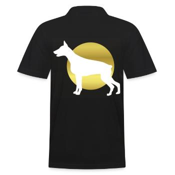 Dobermann - Männer Poloshirt - Schwarz - Hinten - Kai (181cm)