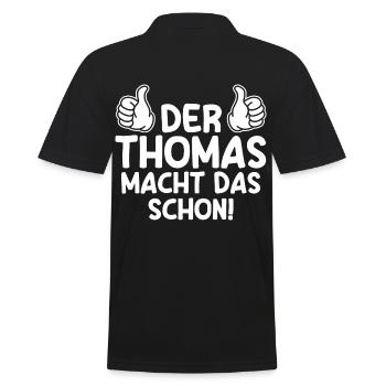 Thomas - Männer Poloshirt - Schwarz - Hinten - Kai (181cm)