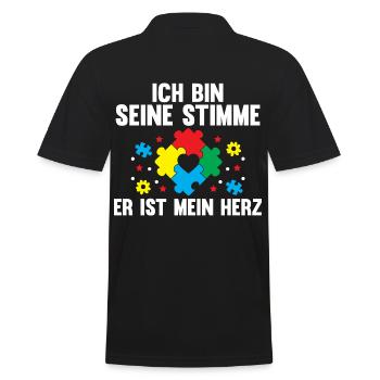 Autismus Autist Autisten - Männer Poloshirt - Schwarz - Hinten - Kai (181cm)