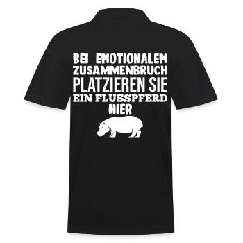 Nilpferd Flusspferd - Männer Poloshirt - Schwarz - Hinten - Kai (181cm)