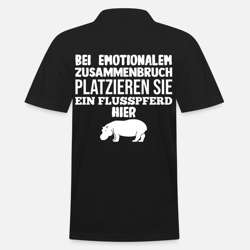 Nilpferd Flusspferd - Männer Poloshirt - Schwarz