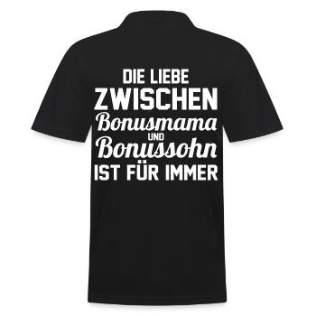 Stiefmutter Stiefmama Stiefsohn Bonusmama - Männer Poloshirt - Schwarz - Hinten - Kai (181cm)