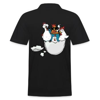 Eierschale Hühner Ostern Eier Federvieh Geflügel - Männer Poloshirt - Schwarz - Hinten - Kai (181cm)