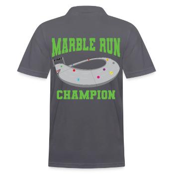 MARBLE RUN - Men's Polo Shirt - charcoal grey - Back - Nico (186cm)