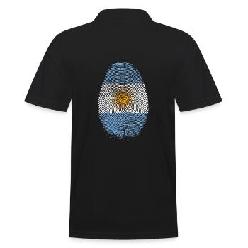 Argentinien - Männer Poloshirt - Schwarz - Hinten - Kai (181cm)