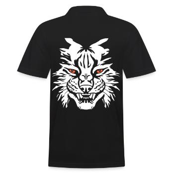 Lynx head Lynx head - Men's Polo Shirt - black - Back - Kai (181cm)