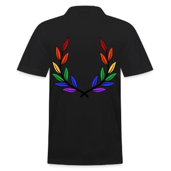 Couronne de laurier LGBT arc-en-ciel Gay Pride - Polo Homme - noir - Dos - Kai (181cm)