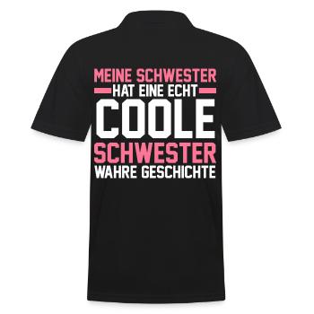 Geschwister Familie Schwestern Schwester - Männer Poloshirt - Schwarz - Hinten - Kai (181cm)