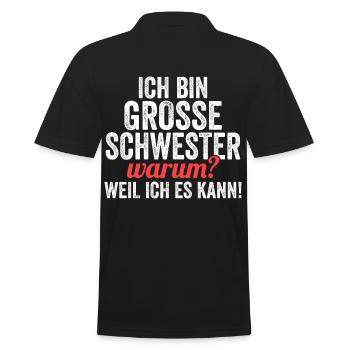 Geschwister Familie Schwestern Schwester - Männer Poloshirt - Schwarz - Hinten - Kai (181cm)