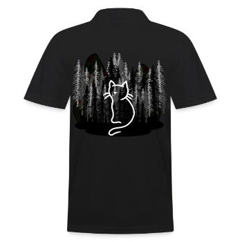Night owls nocturnal cat hunter hunts cats - Men's Polo Shirt - black - Back - Kai (181cm)