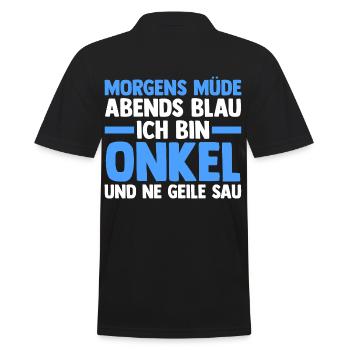 Patenonkel Pate Onkel - Männer Poloshirt - Schwarz - Hinten - Kai (181cm)