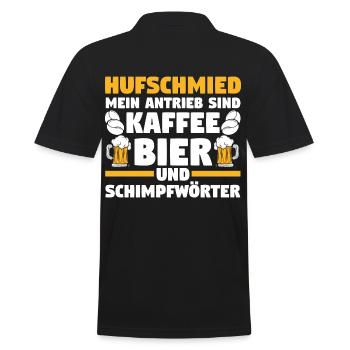 Hufbeschlagschmied Kaffee Bier Pferdeschmied Hufsc - Männer Poloshirt - Schwarz - Hinten - Kai (181cm)