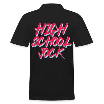 High School Jock - Men's Polo Shirt - black - Back - Kai (181cm)