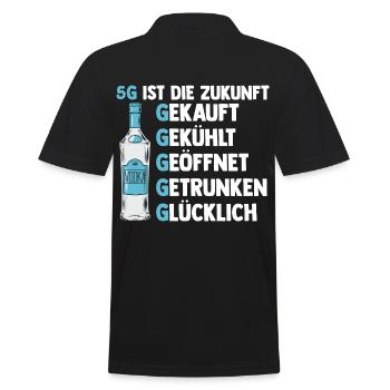 5G ist die Zukunft Vodka - Männer Poloshirt - Schwarz - Hinten - Kai (181cm)