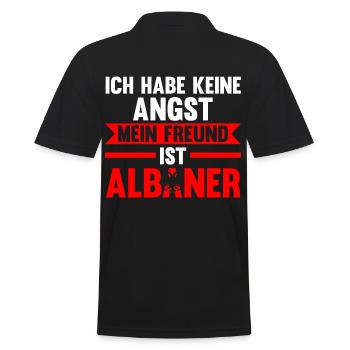 Ich habe keine Angst mein Freund ist Albaner - Männer Poloshirt - Schwarz - Hinten - Kai (181cm)