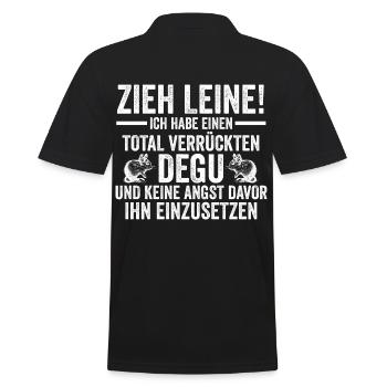 Ich habe einen total verrücktes Degu - Männer Poloshirt - Schwarz - Hinten - Kai (181cm)