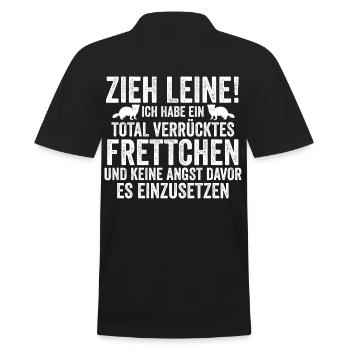 Ich habe einen total verrücktes Frettchen - Männer Poloshirt - Schwarz - Hinten - Kai (181cm)