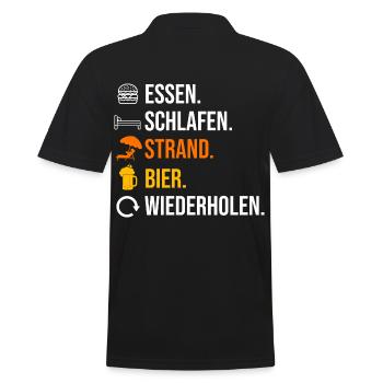 Sommerurlaub Bier Urlauber Urlaub - Männer Poloshirt - Schwarz - Hinten - Kai (181cm)