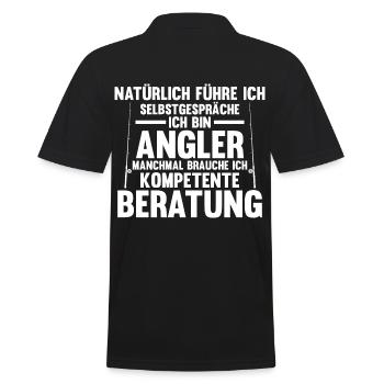 Angel Fischen Angeln Angler - Männer Poloshirt - Schwarz - Hinten - Kai (181cm)
