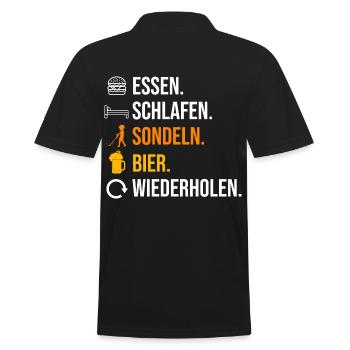 Sondler Sondeln Sondel Bier Sondengänger - Männer Poloshirt - Schwarz - Hinten - Kai (181cm)