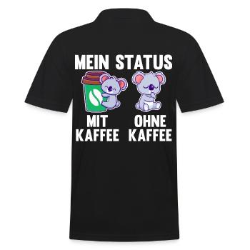 Koala Mein Status Mit Kaffee Ohne Kaffee - Männer Poloshirt - Schwarz - Hinten - Kai (181cm)