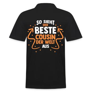 Cousins Cousin - Männer Poloshirt - Schwarz - Hinten - Kai (181cm)