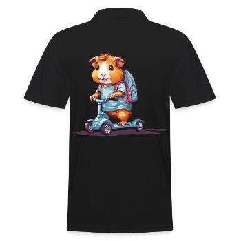 Erster Schultag Meerschweinchen Abenteuer - Männer Poloshirt - Schwarz - Hinten - Kai (181cm)