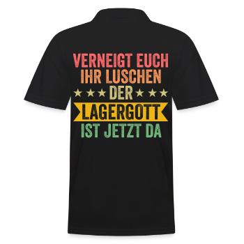 Lagergott Gabelstapler Staplerfahrer Logistiker La - Männer Poloshirt - Schwarz - Hinten - Kai (181cm)