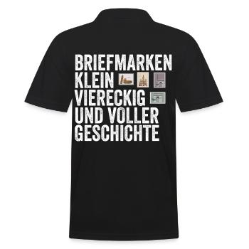 Philatelie Briefmarkensammlung Briefmarkensammler - Männer Poloshirt - Schwarz - Hinten - Kai (181cm)